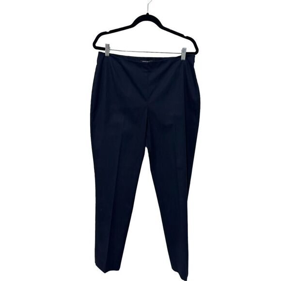 Lafayette 148 Dark Blue Cropped Pleated Business Professional Pants Size 12 - Picture 1 of 7